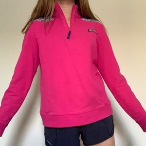 Pink Patterned Vineyard Vines Pullover